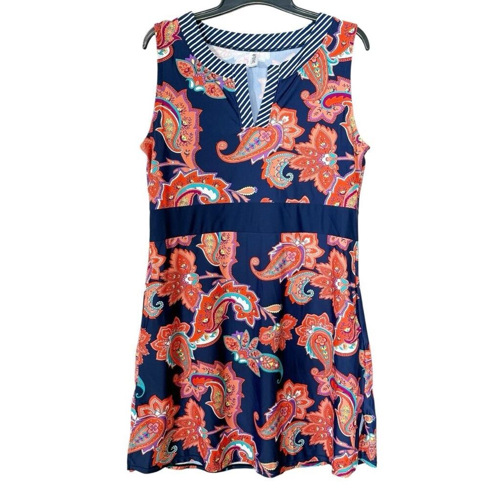 Mazu Swim Women’s Multi Color Paisley Pockets Beach Swim Cover Up Extra‎ Large